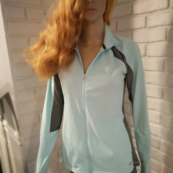Avia Ladies Size Medium Mint Green Full Zip Long Sleeve Active Jacket - Picture 4 of 6